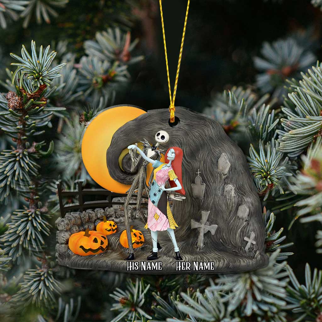 Dancing In The Moon - Personalized Christmas Nightmare Ornament (Printed On Both Sides)