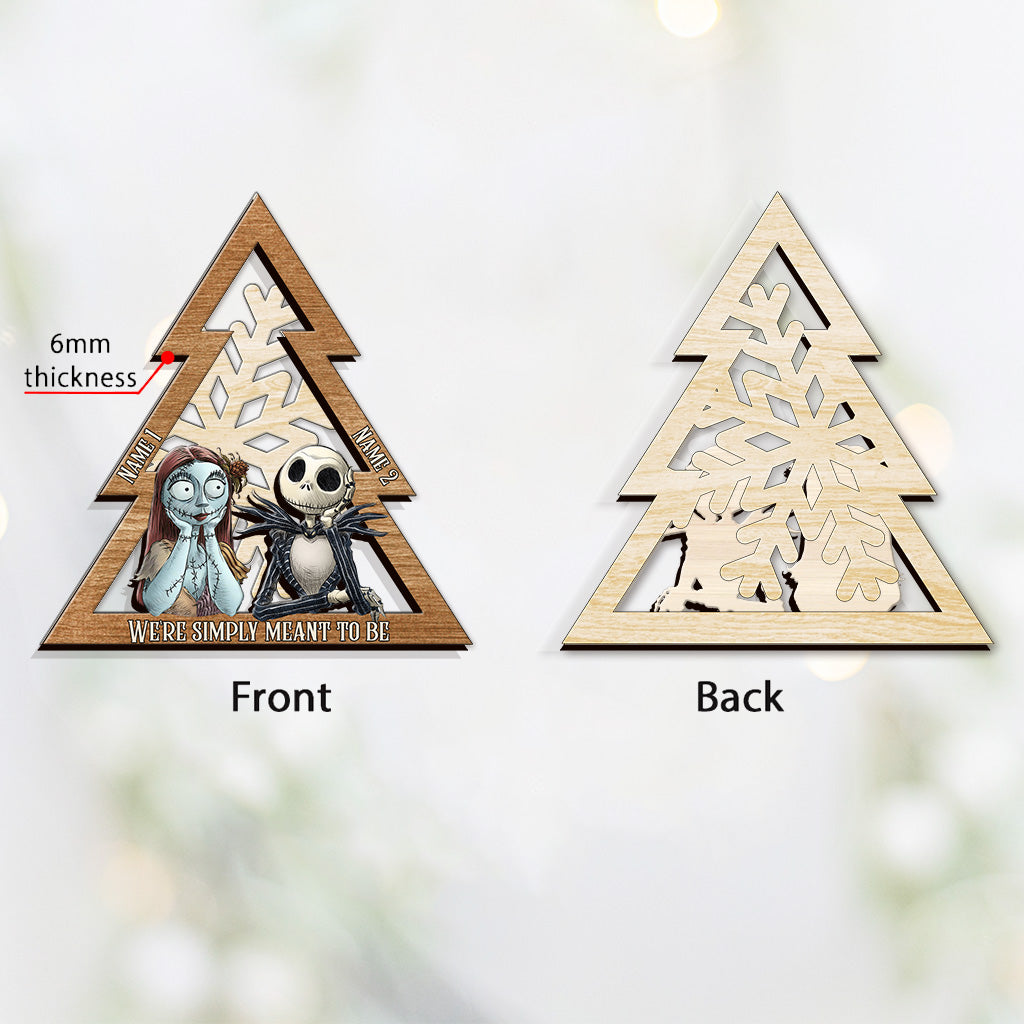 We're Simply Meant To Be Nightmare Snowflake - Personalized Christmas Layered Wood Ornament