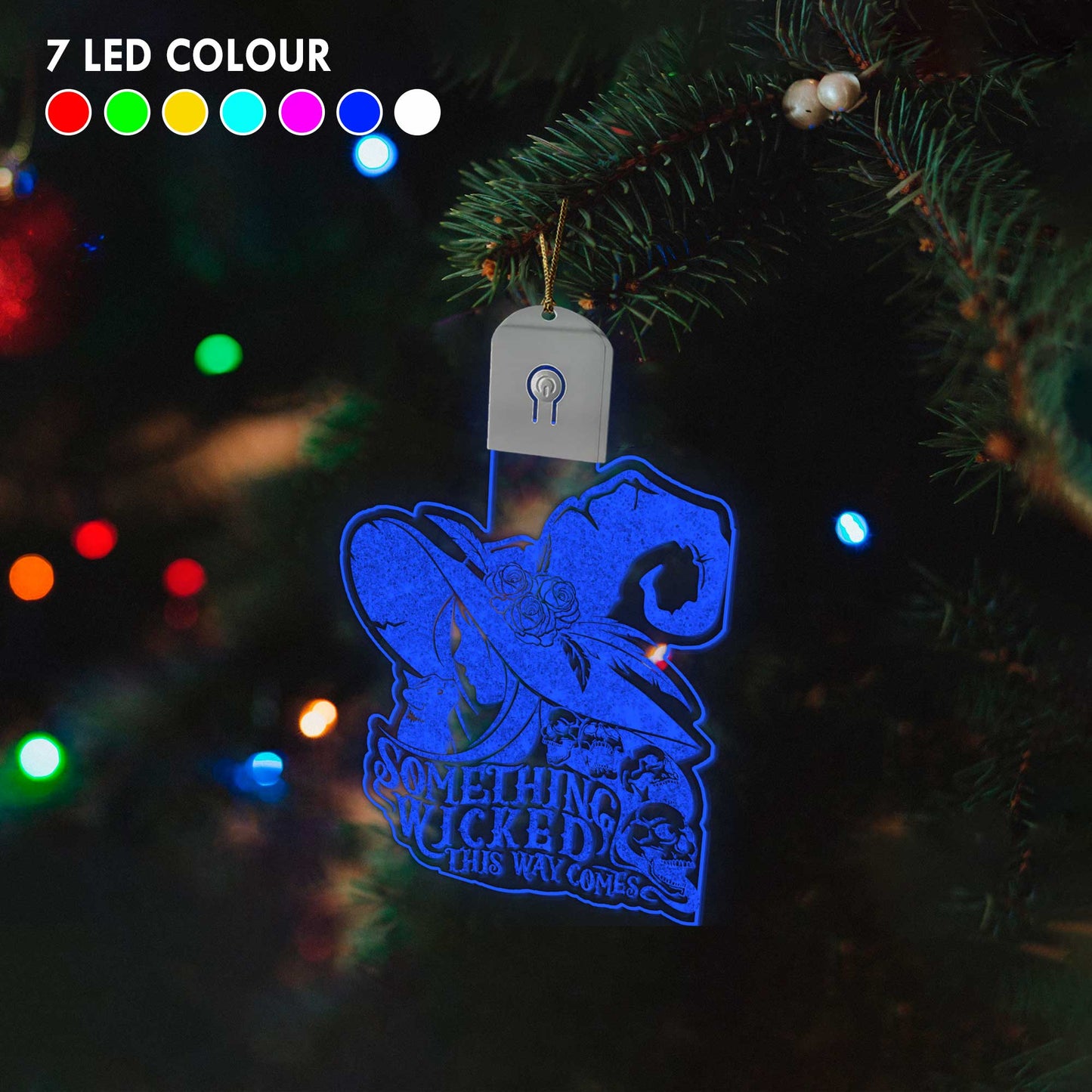 Something Wicked This Way Comes - Christmas Witch Shaped Led Acrylic Ornament