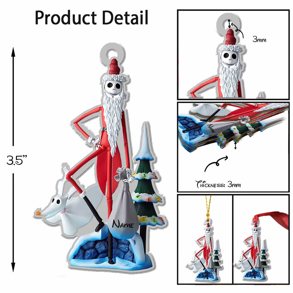 Santa Jack - Personalized Christmas Nightmare Transparent Ornament