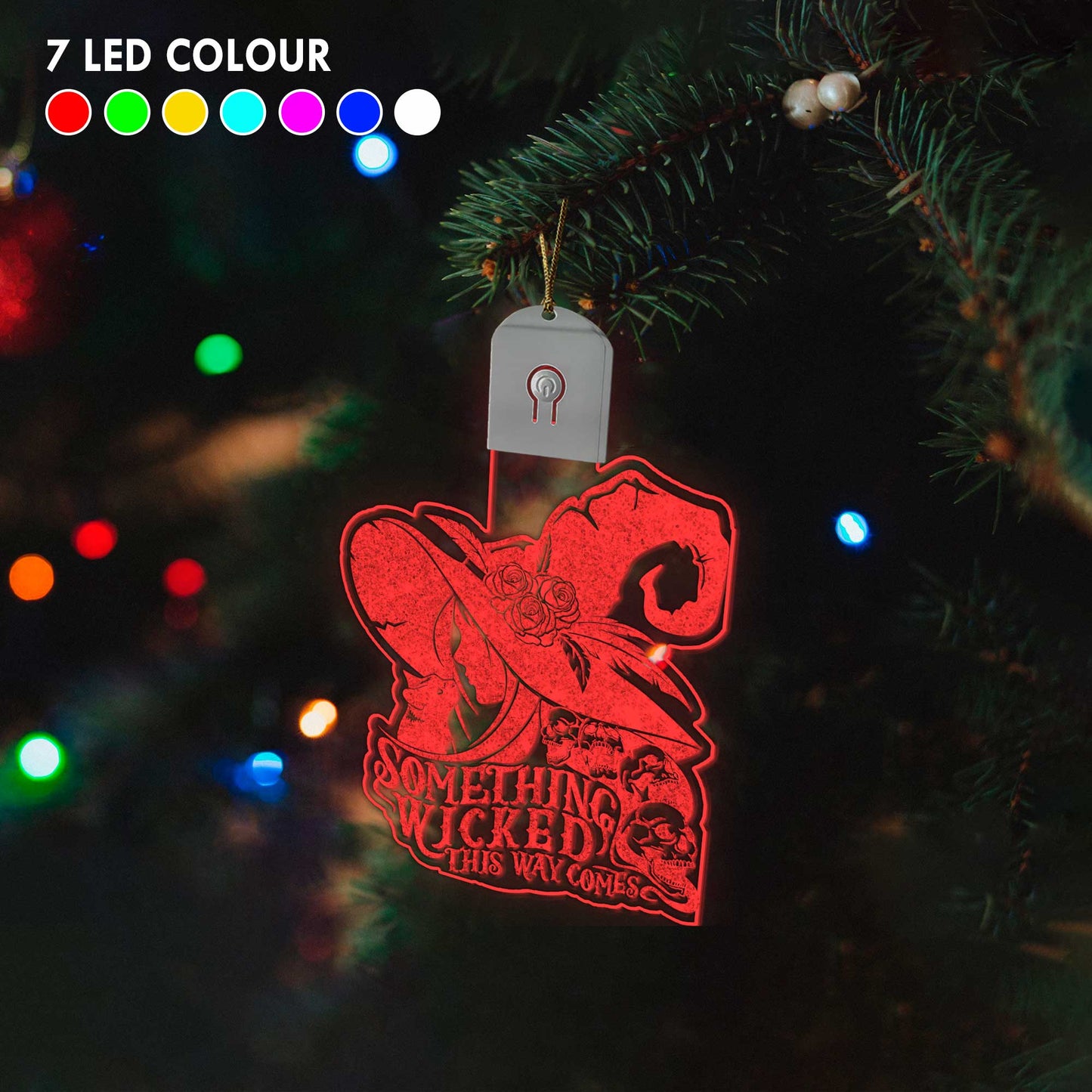 Something Wicked This Way Comes - Christmas Witch Shaped Led Acrylic Ornament