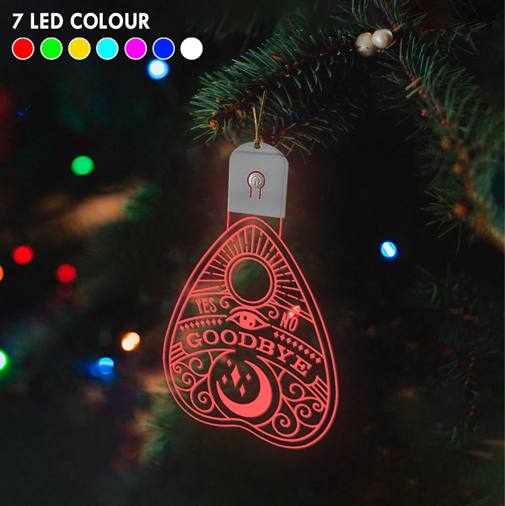 Ouija Planchette Yes No Goodbye - Christmas Witch Shaped Led Acrylic Ornament