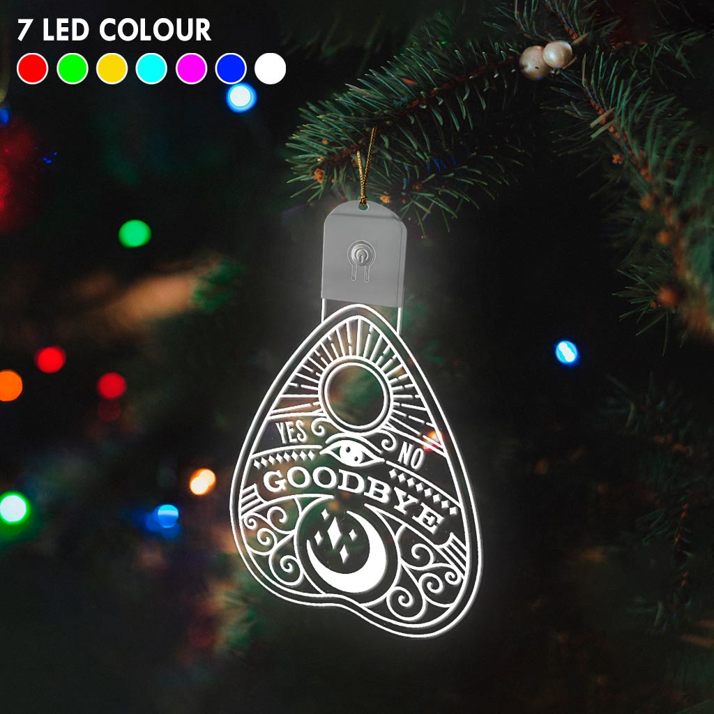 Ouija Planchette Yes No Goodbye - Christmas Witch Shaped Led Acrylic Ornament