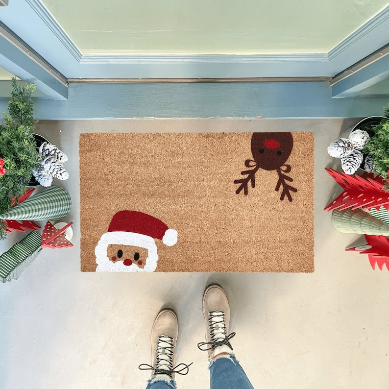 Santa Doormat, Winter Doormat, Christmas Doormat Christmas Doormat 0924